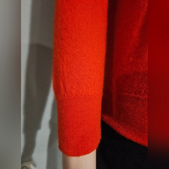 J.Crew Italian-Spun Cashmere Tie-Neck Sweater — Classic Red. Size Medium - Picture 13 of 16